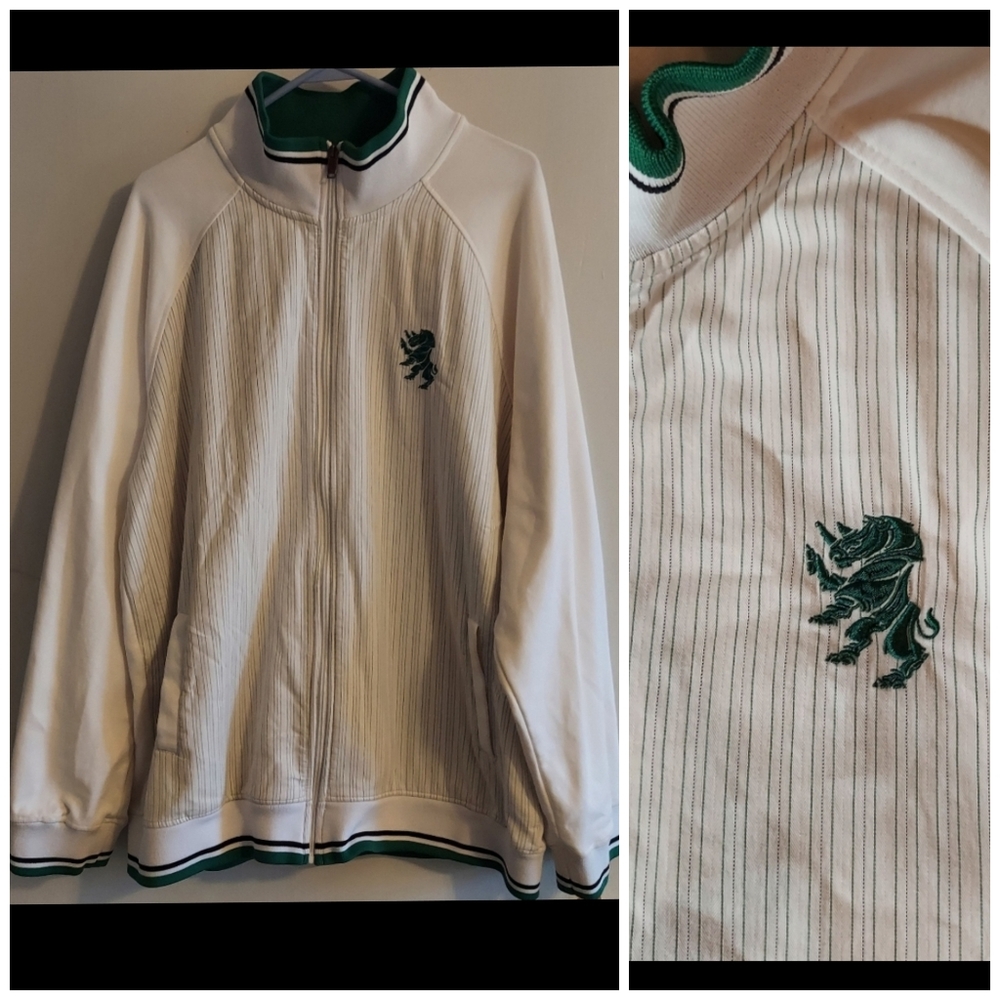 Mens Ecko green striped vintage jacket